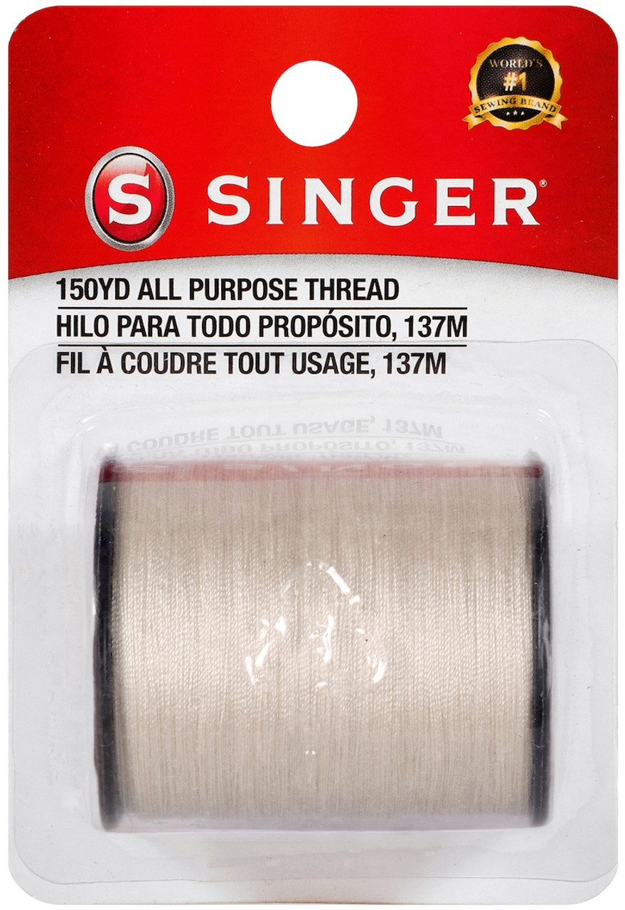 Singer All-Purpose Polyester Thread 150yd-Natural 60000-60256 - GettyCrafts